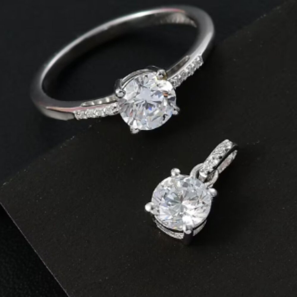 J Francis Embellished with Zirconia by Swarovski Ring, Pendant, Necklace